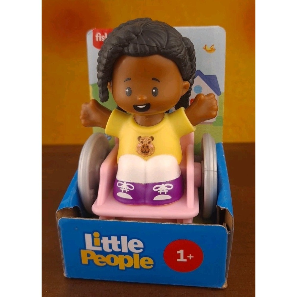 Fisher Price Little People African American Girl In Pink Wheelchair 2024 JFC22